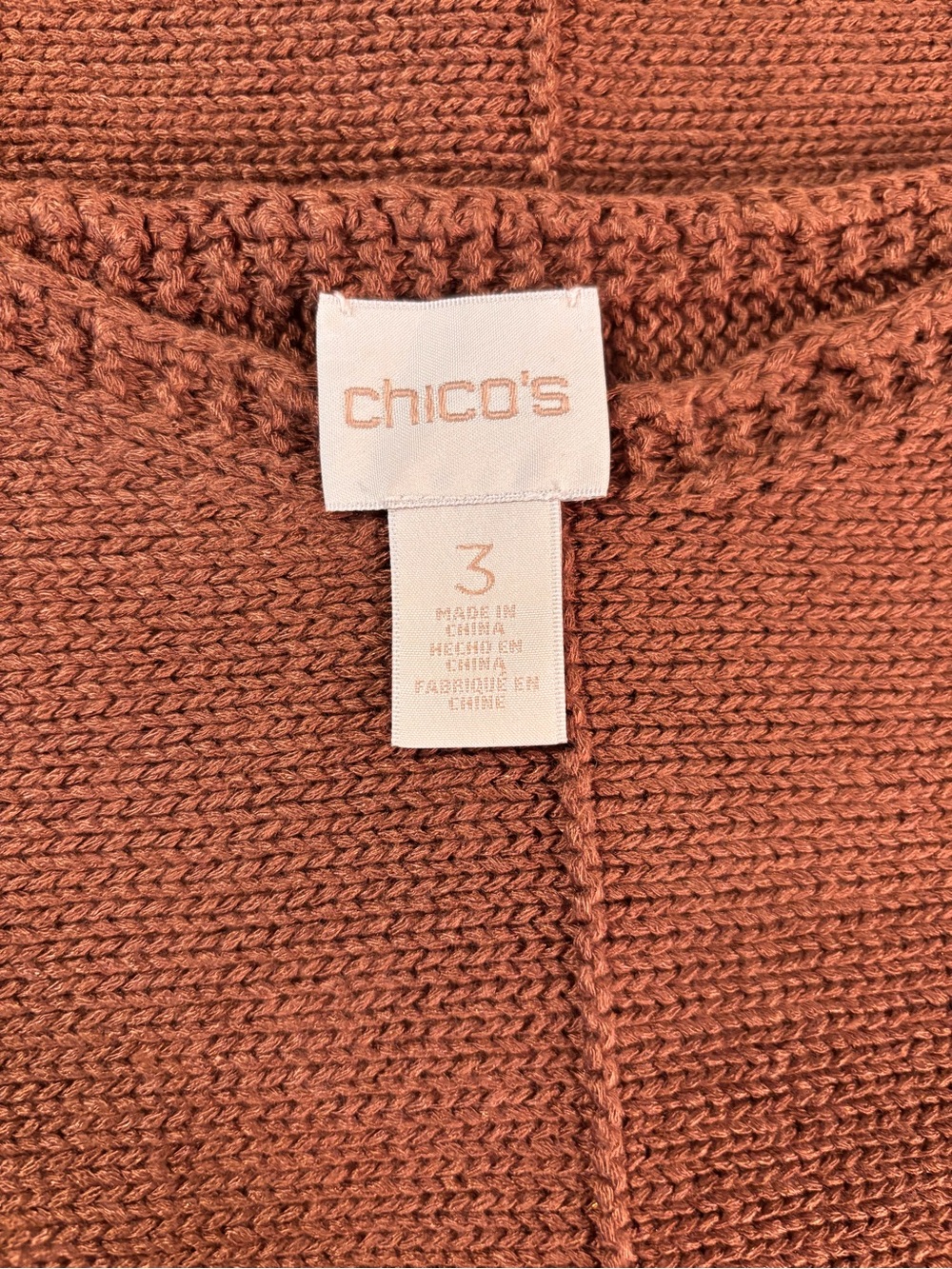 Chico’s Brown 3/4 Dolman sleeve sweater - Picture 3 of 8